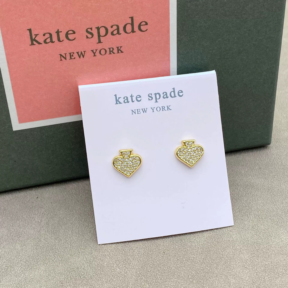 kate spade Full Diamond Heart Metal Earrings